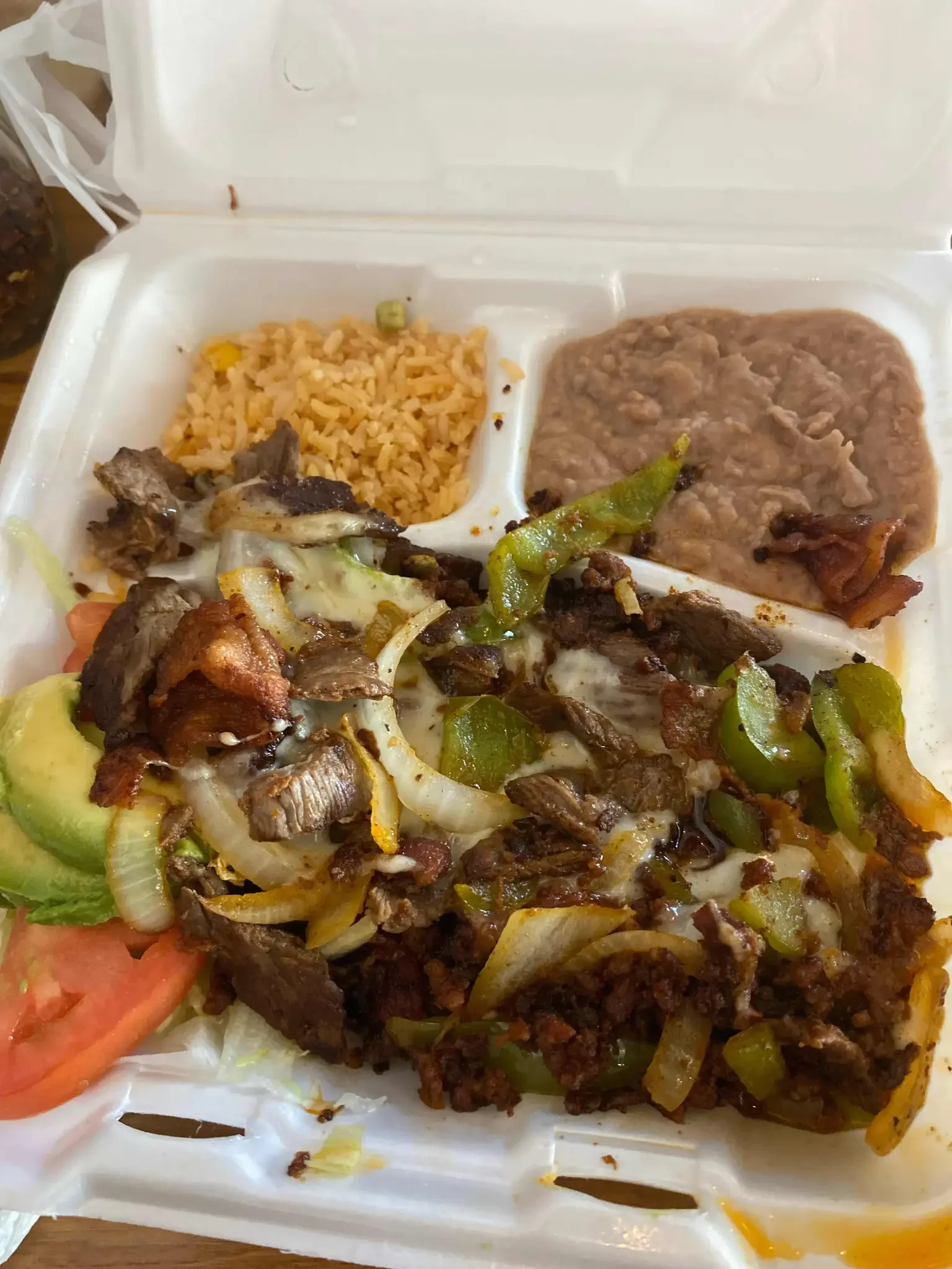 Alambres - Grilled meat with peppers, onions and cheese